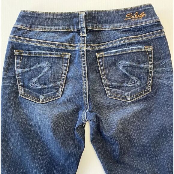 Silver Suki Women's Whiskered Jeans, Low Rise, Bootcut, Embroidered Fit 28"x30" - Picture 4 of 11
